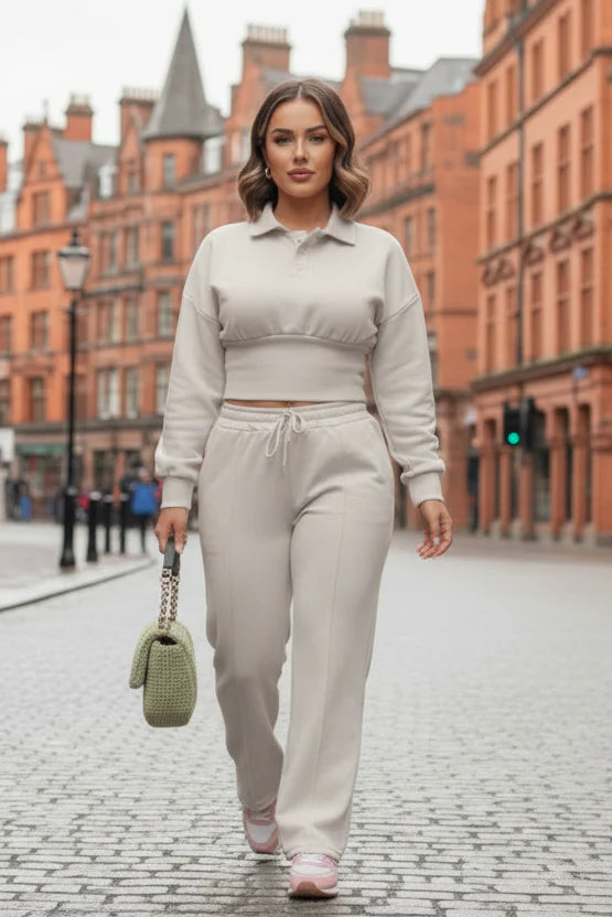 Ladies Two-Piece Collar Co-Ord Set