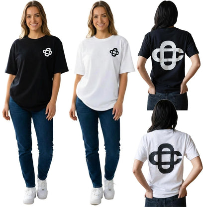 Women's Logo T Shirt Ladies Oversized Baggy Fit Short Sleeve T-shirt Tee Tops