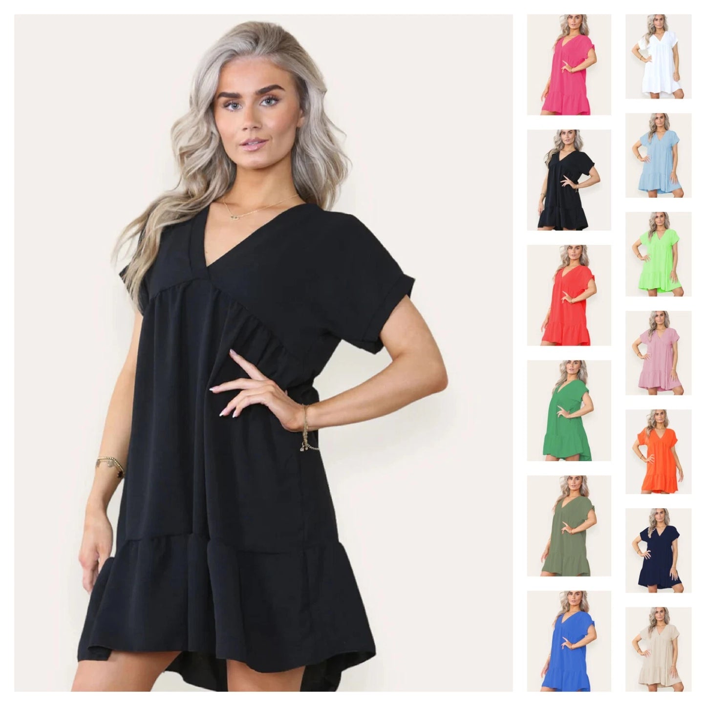 Fancy Style Tiered Smock Dress